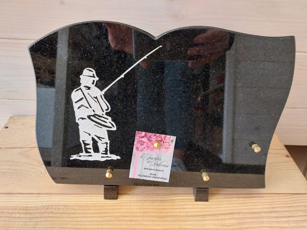 Plaque Funéraire thème pêche